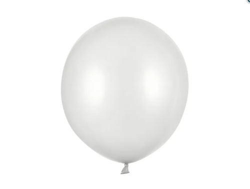Balony Strong 43cm Metallic Silver Snow 25szt/opak