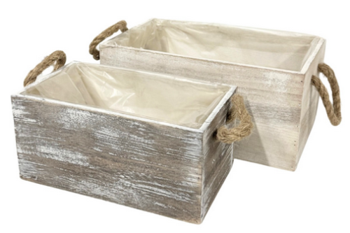 Osłonki kpl. 2szt z uchwytem do kwiatów prostokątna 30x18cm