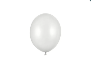 Balony Strong 12cm Metallic Silver Snow 100szt/opak