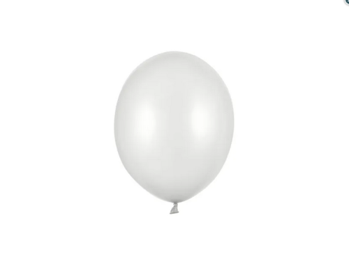 Balony Strong 12cm Metallic Silver Snow 100szt/opak