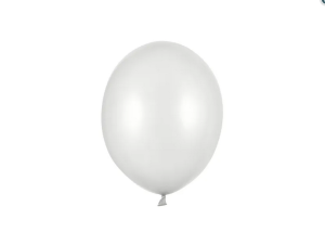Balony Strong 23cm Metallic Silver Snow 100szt/opak