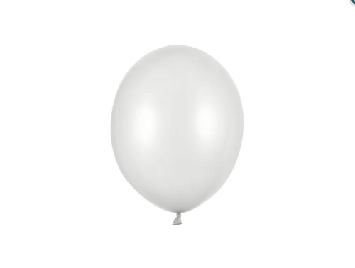 Balony Strong 23cm Metallic Silver Snow 100szt/opak