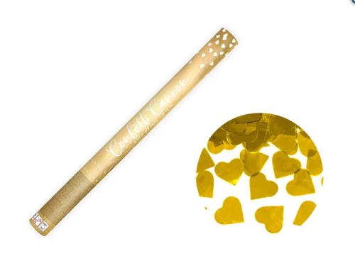 Tuba z sercami złoty 60cm