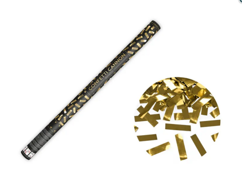 Tuba z konfetti złoty 80cm