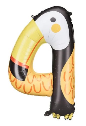 Balon foliowy cyfra "4" tukan 68x91 cm