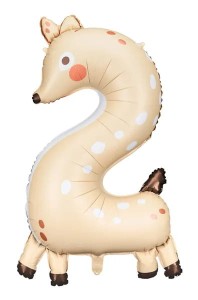 Balon foliowy cyfra "2" sarenka 65x102cm