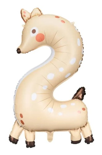 Balon foliowy cyfra "2" sarenka 65x102cm
