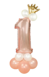 Zestaw balonów rose gold "1" 110 cm