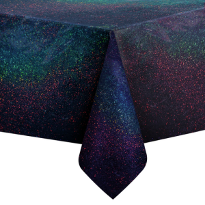 Obrus holograficzny dwustronny czarny/srebrny 137x274cm