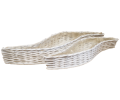 Osłonka Wiklinowa Łódka do Kwiatów Kompozycji Biała Komplet 73cm