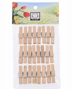 Klamerki drewniane naturalne 3,5cm 24szt