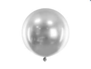 Balon okrągły Glossy 60cm srebrny