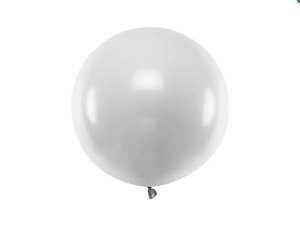 Balon okrągły 60 cm Metallic Silver Snow