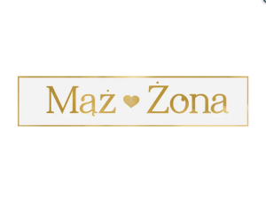 Tablica rejestracyjna Mąż & Żona złoty 59x11,5 cm