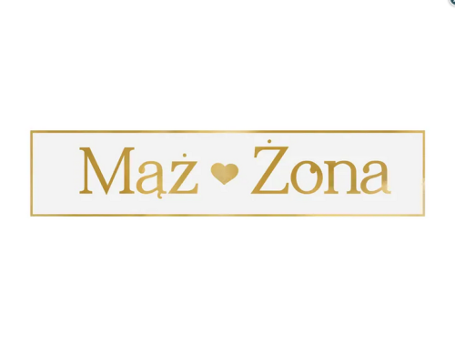 Tablica rejestracyjna Mąż & Żona złoty 59x11,5 cm
