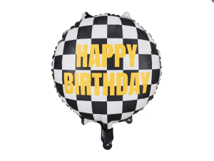 Balon foliowy Szachownica Happy Birthday 45cm mix