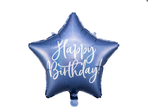Balon foliowy Happy Birthday 40cm granat