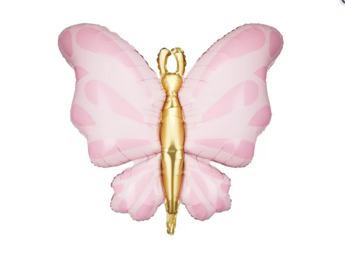 Balon foliowy Motyl 69x69cm róż