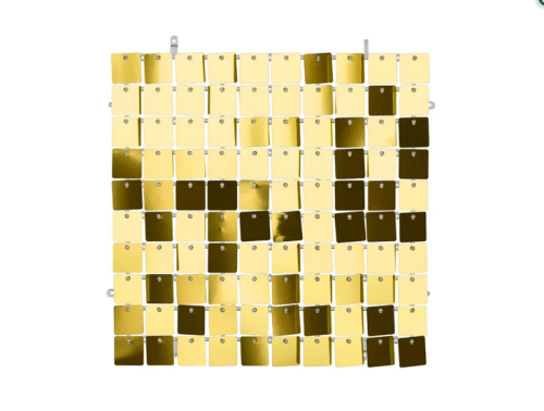 Panel cekinowy kwadraty złoty 30x30 cm