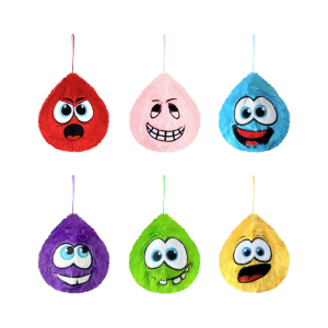 Włochata dmuchana piłka buźka 6 wzorów 15cm