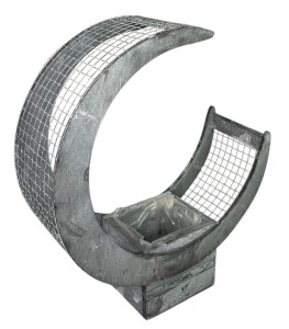 Osłonka do kompozycji szara 37x13xH42cm