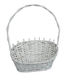 Koszyk wiklinowy delikates biały 30x40x48cm