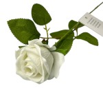 Gałązka róża welur 51cm WHITE