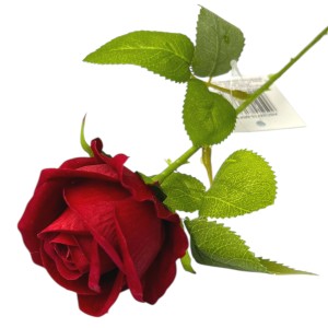 Gałązka róża welur 51cm RED