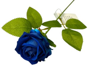 Gałązka róża welur 51cm BLUE