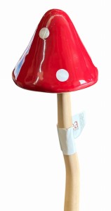 Muchomor ceramiczny z ruchom,ym kapeluszem H36cm