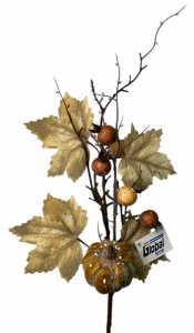Gałązka z brązową dynią 50cm