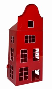 Domek na świecę metalowy 13x10x32cm