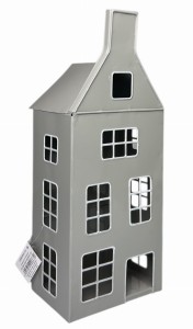 Domek na świecę metalowy 13x10x32cm