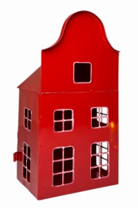 Domek na świecę metalowy 13x10x26cm