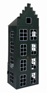 Domek na świecę metalowy 13x10x40cm