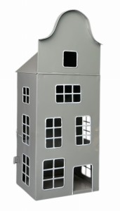 Domek na świecę metalowy 13x10x32cm