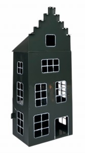 Domek na świecę metalowy 13x10x32cm