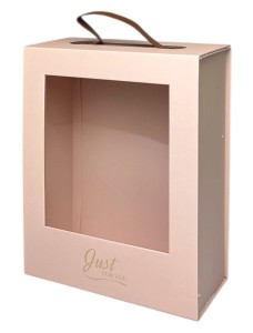 Pudełko z okienkiem 18x8x23cm różowy