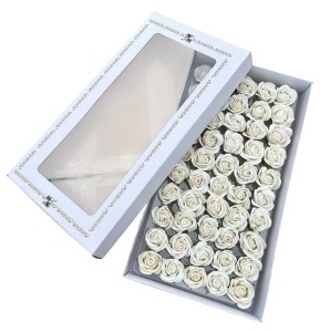 Róża mydlana 3cm 50szt/opak biały