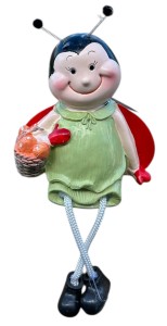 Biedronka z wiszącymi nogami 14cm