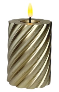 Świeca LED złota 7,5x10cm 2xAAA