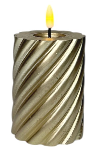 Świeca LED złota 7,5x10cm 2xAAA