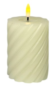Świeca LED kremowa 7,5x10cm 2xAAA