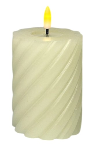 Świeca LED kremowa 7,5x10cm 2xAAA