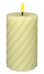 Świeca LED kremowa 7,5x12,5cm 2xAAA