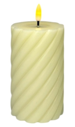 Świeca LED kremowa 7,5x12,5cm 2xAAA
