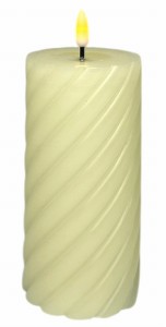 Świeca LED kremowa 7,5x15cm 2xAAA