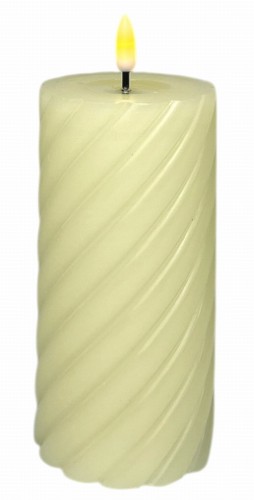 Świeca LED kremowa 7,5x15cm 2xAAA