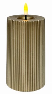 Świeca LED złota 7,5x12,5cm 2xAAA