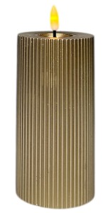Świeca LED złota 7,5x15cm 2xAAA